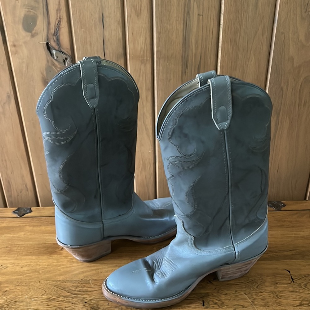 Acme Blue Cowboy Boots Western Leather Size 9D - Picture 2 of 11